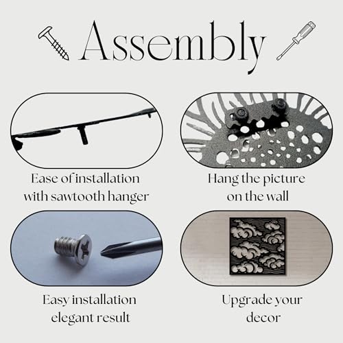 Metal Wall Decor | 17'' x 17'' x 0.05'' Clouds Art Themed Wall Decorations | Handmade Indoor and Outdoor Wall Art (17'' x 17'', Clouds, Black) - size: 17'' x 17'', style: Clouds