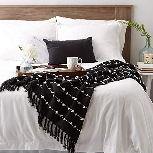 DII Woven Loop Throw Collection, 50x60, Black - color: Black