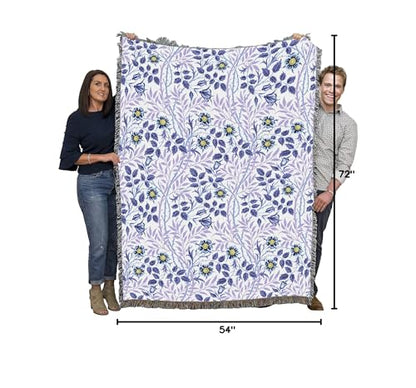 Pure Country Weavers William Morris Sweetbriar Lavender Blanket - Arts & Crafts - Gift Tapestry Throw Woven from Cotton - Made in the USA (72x54) - color: Lavender, size: Large