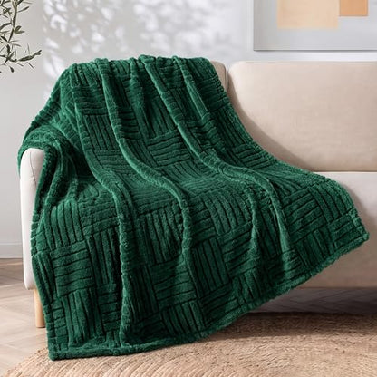 Whale Flotilla Lightweight Fleece Throw Blanket for Couch, Emerald Green - color: Emerald Green, size: Throw(50x60 Inch)