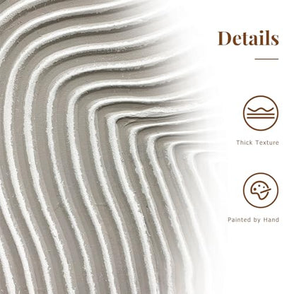 Zessonic Neutral Abstract 3D Textured Hand-Painted Thick Wall Art,28"x40"x2 - color: Tan, size: 28" x 40"