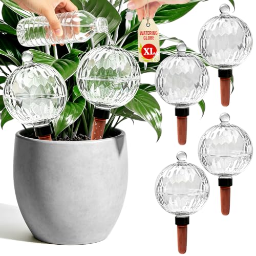 Plant Watering Globes, 26oz Extra Large Top Fill Self Watering Globes, Water Globes, Plant Water Bulbs, Watering Bulbs for Indoor Outdoor Planters, Water Plants While Away 6-Pack - size: 6-Pack