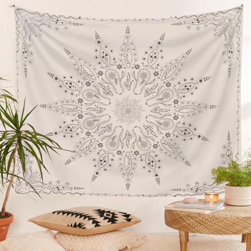 Jhdstore Floral Tapestry Wall Hanging Boho Wall Tapestry for Bedroom Room Decor Aesthetic Mandala Tapestries Wall Hanging Mandala Flower Wall Decor Bohemian Tapestries for Living Room Decor 60” x 80” - color: Boho Mandala Aesthetic, size: 80"L x 60"W