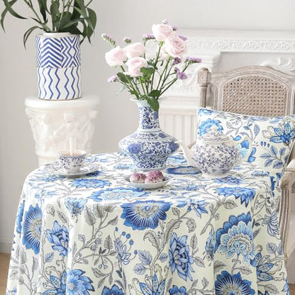ISAENNE Designer French Linen Round Tablecloth,Diameter 55"-Blanch - color: Blanch, size: 55" (Round)