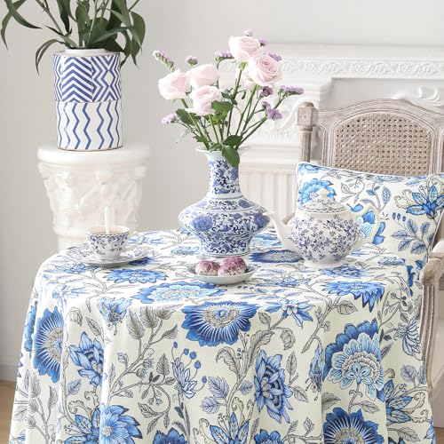 ISAENNE Designer French Linen Round Tablecloth,Diameter 67"-Blanch - color: Blanch, size: 67" (Round)