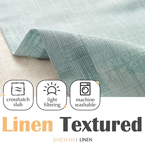 jinchan Kitchen Valance Curtain Double Layers, 50x16, 1 Panel, Frosty Green - color: Double Layer | Frosty Green, size: 50"W x 16"L (Pack of 1)