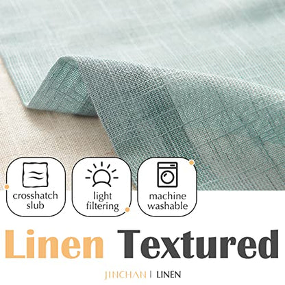 jinchan Kitchen Valance Curtain Double Layers, 50x16, 1 Panel, Frosty Green - color: Double Layer | Frosty Green, size: 50"W x 16"L (Pack of 1)