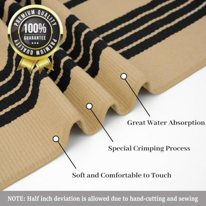KILOCOCO Striped Rug 3x5 ft Washable Woven Front Door Rug, Brown and Black - color: Brown and Black Stripe, size: 3' x 5' (Rectangular)