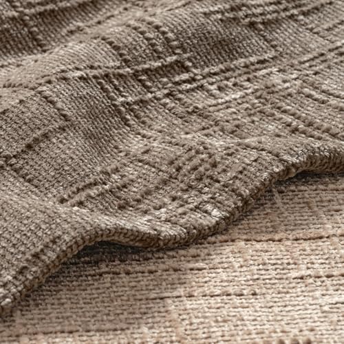 MIULEE Slubby Textured Decorative Throw Pillow Covers Taupe Grey 18x18 - color: Taupe Grey, size: 18" x 18" (Pack of 2)