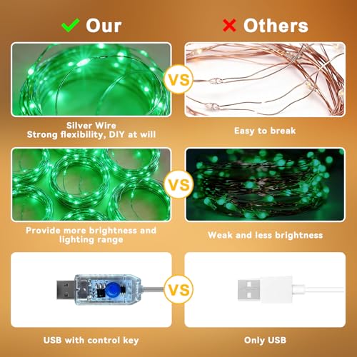 300LED Fairy Curtain Lights 9.8ft x 9.8ft LED Dimmable Twinkle Lights - color: Green