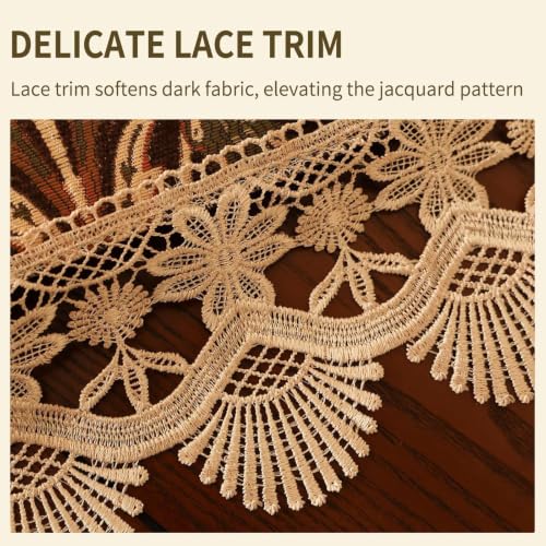Nightstand Cover Cloth Dark Brown, Lace, Large, 15.7x51.2 Inch - color: Dark Brown, size: 51.2" x 15.7" (Rectangular)