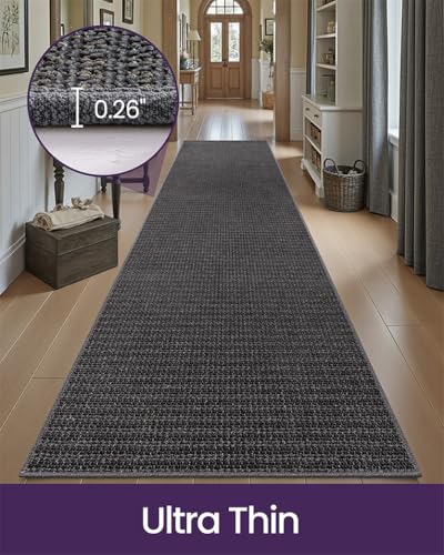 DEXI Hallway Runner Rug 36x120, Non Slip Long Rug for Entryway, Dark Grey - color: Dark Grey, size: 36" X 120" (Runner)