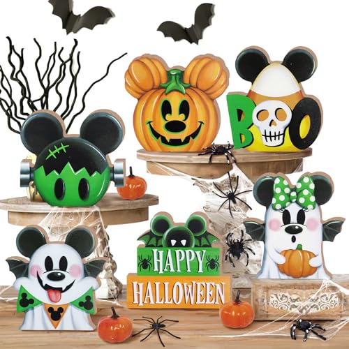 Halloween Tiered Tray Decor, Cute Green Ghost Tray Decorations - style: Halloween Ghost