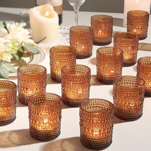 36 Pack Votive Candle Holders, Amber Candles Holders for Christmas - color: Amber