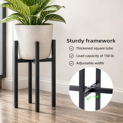 Adjustable Metal Plant Stand Indoor, Expandable 9 to 15 Inch Pot Holder