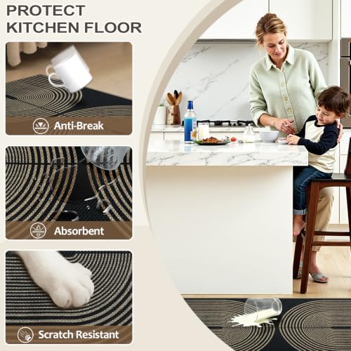 Kitchen Mats Sets of 2 PCS, Non Slip Washable Kitchen Floor Mats - color: Rainbow, size: 17.3"x30"+17.3"x47"