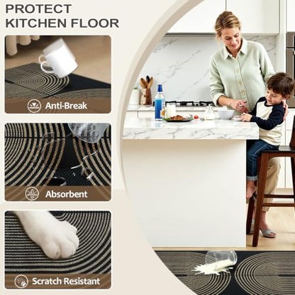 Kitchen Mats Sets of 2 PCS, Non Slip Washable Kitchen Floor Mats - color: Rainbow, size: 17.3"x30"+17.3"x47"