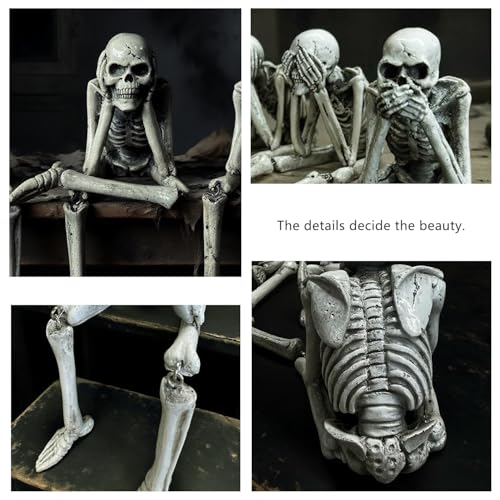 Halloween See Hear Speak No Evil Skeletons Statues,3PCS/7.5 INCH - color: No-evil