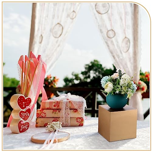 BBTO 6 Pcs Wooden Gold Buffet Risers 3 Sizes Gold Stands for Dessert Table