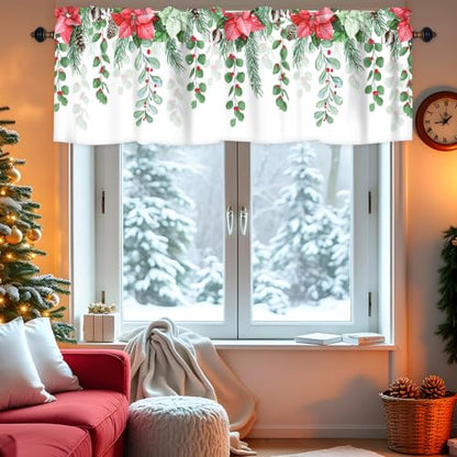Christmas Tree Window Valance 1 Panel, Window Treatment 42x12 in - color: Christmas Tree, size: 42"W x 12"L (Pack of 1)