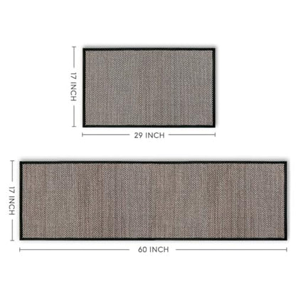 Artoid Mode Non-Skid Kitchen Rugs and Mats Set of 2-17x29 + 17x60 - color: Black, size: 17" x 29" /17" x 60"
