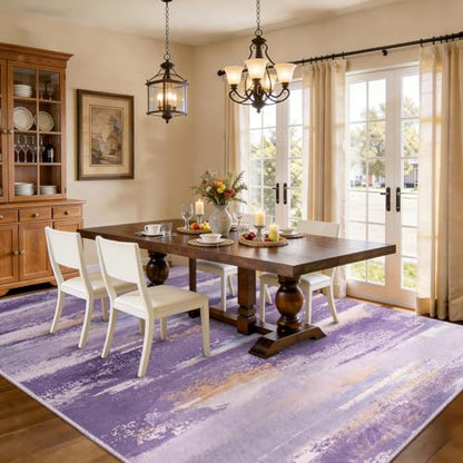 9x12 Area Rugs for Living Room, Modern Abstract Rugs, Purple - color: Purple, size: 9' x 12' (Rectangular)