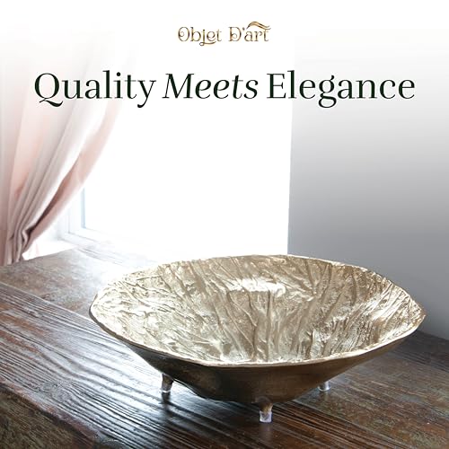 OBJET D'ART Emory Decorative Round Gold Bowl, Set of 2