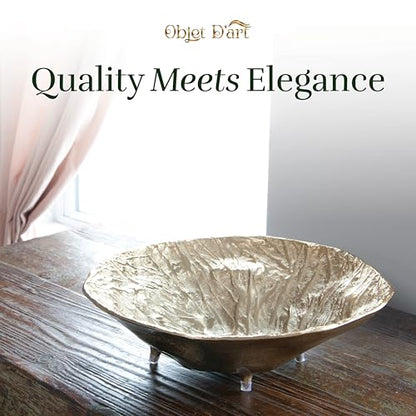 OBJET D'ART Emory Decorative Round Gold Bowl, Set of 2