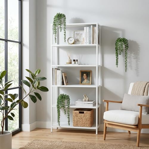 MyGift Faux String of Pearls Plant White Ceramic Wall Planter Set of 3