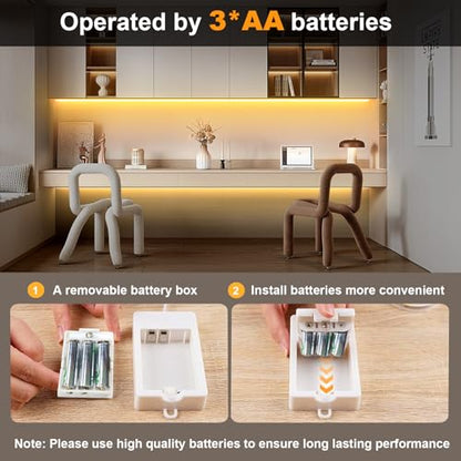 2 Pack 6.6Ft COB LED Strip Lights Battery Powered for Kitchen (Warm White) - color: COB Warm White