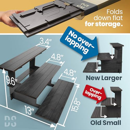 Wooden Tiered Display Stand, 3 Tier Display Table for Vendor Events - color: Black