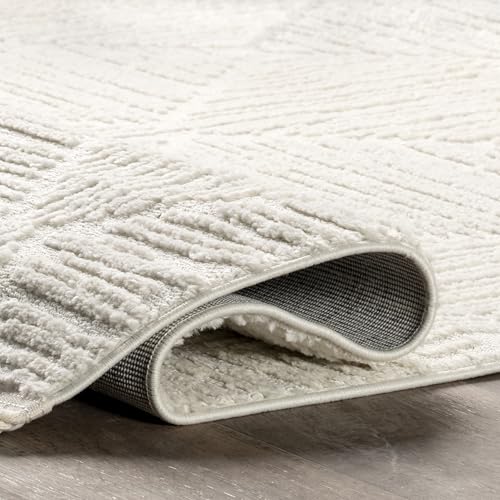nuLOOM Kerry Cream Geometric Power Loomed Area Rug, 10' x 14' - color: Kerry Cream, size: 10' x 14' (Rectangular)