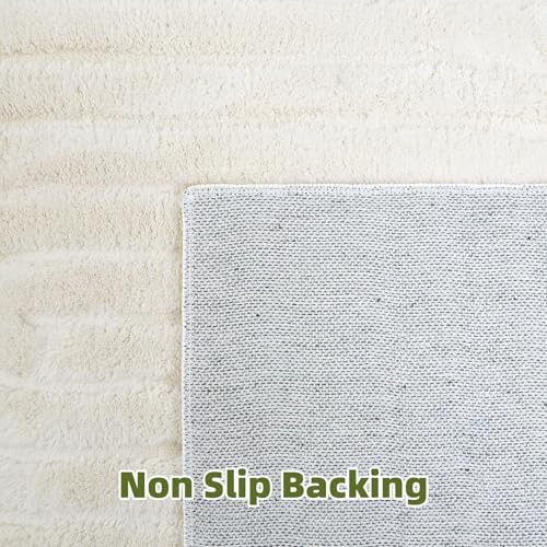 Beige Solid Area Rug 9x12 Large Washable Soft Rugs for Living Room - color: Light Beige, size: 9' x 12' (Rectangular)