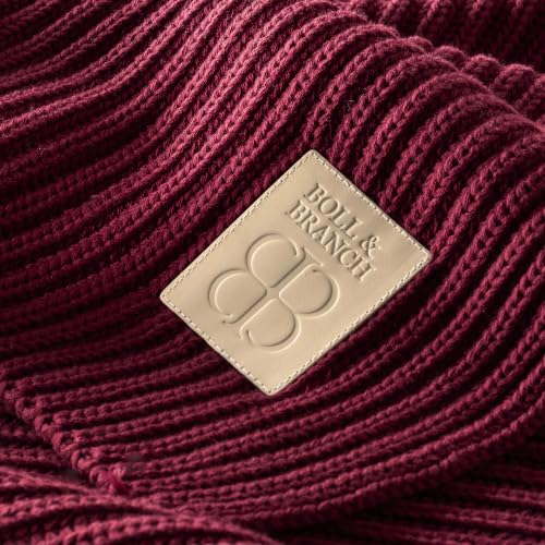 BOLL & BRANCH Sunday Throw Blanket - 70" x 45" - Holly - 100% Organic Luxury Cotton Brand