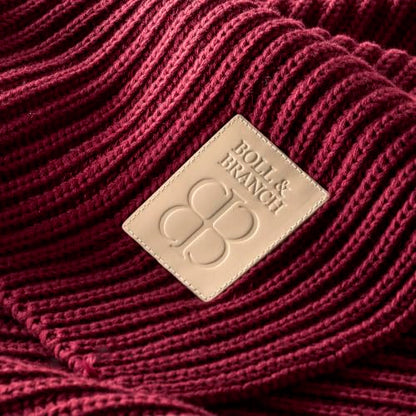 BOLL & BRANCH Sunday Throw Blanket - 70" x 45" - Holly - 100% Organic Luxury Cotton Brand