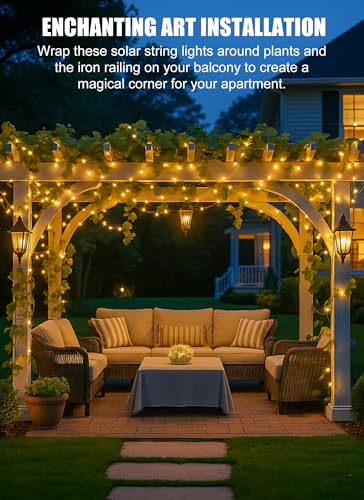 Solar String Lights Outdoor, 2 Packs Total 132 Ft 400 LED Lights Warm White - color: Warm White, size: 66FT*2Packs