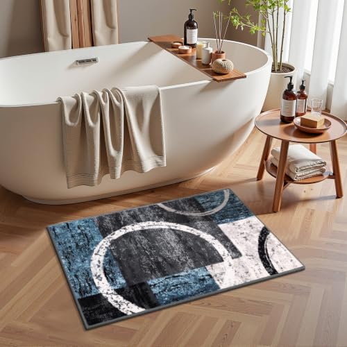 Yamaziot 2x3 Washable Modern Abstract Area Rug Non-Slip Entryway Rug - color: Blue/Multi, size: 2x3ft