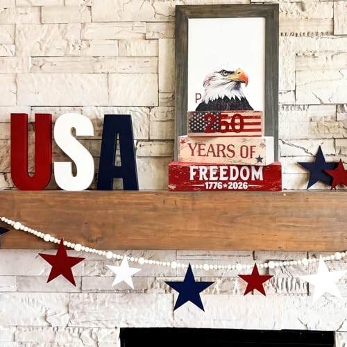 Amyhill 4 Pcs Wooden Sign Decor American Flag - style: American Flag