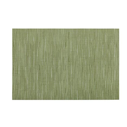 SHACOS Placemats Set of 6 Woven Vinyl Place Mats for Dining Table Wipe Clean Non Slip Christmas Table Mats (6, Olive Green) - color: Olive Green, size: Set of 6