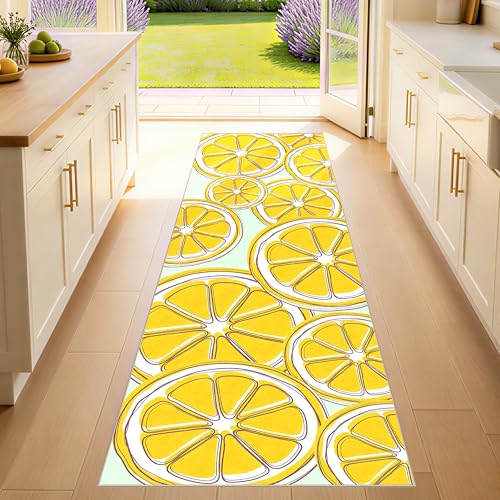 AooHHooA 2x6 Lemon Runner Rug, Washable Hallway Runner Rug, Yellow - color: Lemon-1, size: 2' x 6' (Runner)