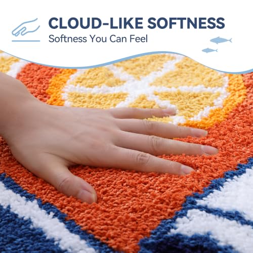 TRUEDAYS Sardine Bath Mat, Cute Bath Rugs for Bathroom 24x40 Inch, Blue - color: Blue, size: 24x40 inches (Rectangular)
