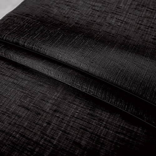 KOUFALL Black Valances for Windows,Sheer Gauze Lace Look Valance Curtains for Kitchen Living Room Bathroom,18 Inch Length - color: Black