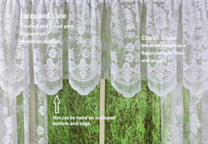 Today's Curtain Floral Vine Lace Panel 84", White, 60W x 84L - color: White, size: 60"W x 84"L (Pack of 1)