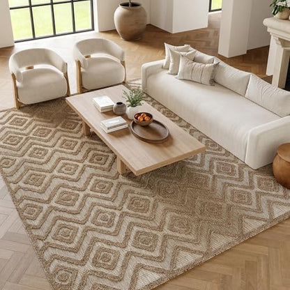 Nourison Home Versatile Natural Beige 8' x 10' Area Rug - Easy Clean, Non Shedding, Bed Room, Living Room, Dining Room, Kitchen (8' x 10') - color: Natural Beige, size: 8' x 10' (Rectangular)