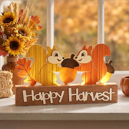 Valery Madelyn Fall Decorations for Home with LED Lights, 12 Inch