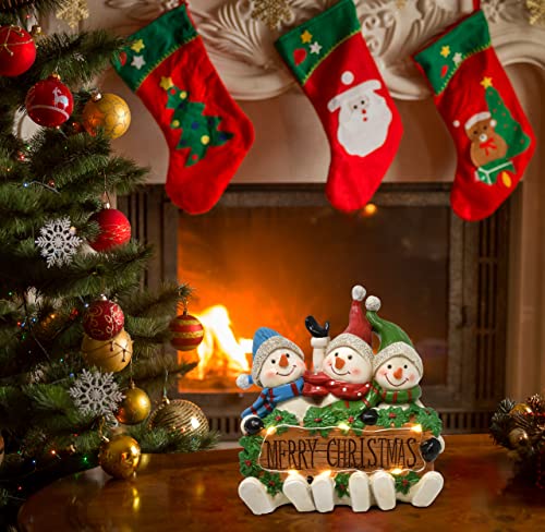 Gift Boutique - Mini Merry Christmas Snowman Trio LED Table Topper Decor