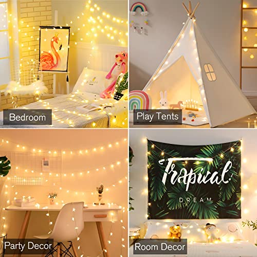 ANJAYLIA 20 LED Star Lights, 10FT Battery Operated Fairy Light, Warm White - color: Warm White 10 FT