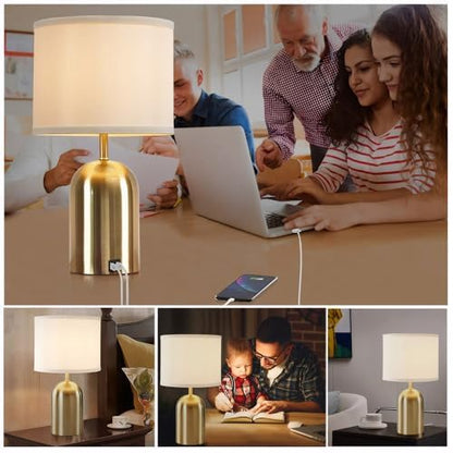 GyroVu Touch Control Table Lamps Set of 2, Gold Bedside Lamps for Bedroom - color: Gold 2