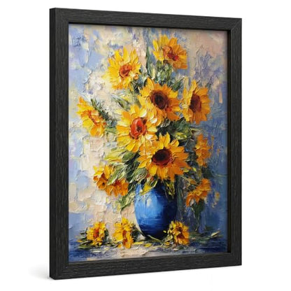 Canvas Wall Art Sunflowers Framed Impressionist Flower Artwork 16x24 Inch - color: 【sunflower flower】, size: 24"L x 16"W