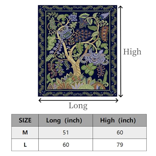 Apdidl Green Boho Tapestry for Bedroom, Hippie Tree of Life Wall Tapestries - color: K - Boho Tree Tapestry, size: 60"L x 51"W